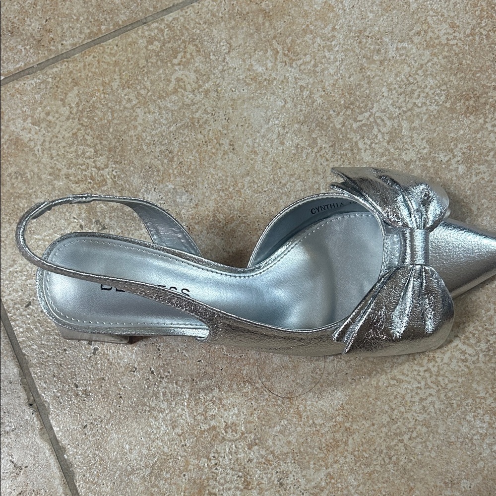Silver Slingback Heels